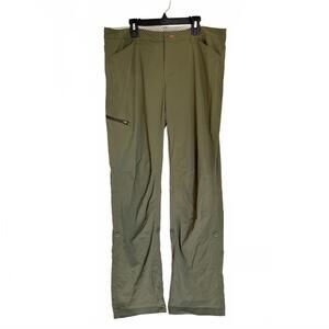 Orvis Pants Womens 12 Green Softshell Hiking Zip Pocket Stretch Khakis Outdoor